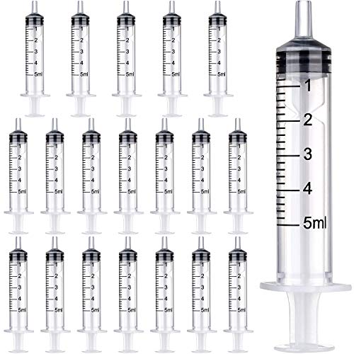 Frienda 20 Packs Syringes Without Needles,5 Ml | Large Plastic Measuring Tools for Food, Horse Care, Lab Dispensing, Graduated Markings, Reusable Multipurpose Applicators - size: 5 ml