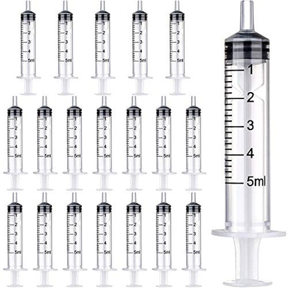 Frienda 20 Packs Syringes Without Needles,5 Ml | Large Plastic Measuring Tools for Food, Horse Care, Lab Dispensing, Graduated Markings, Reusable Multipurpose Applicators - size: 5 ml