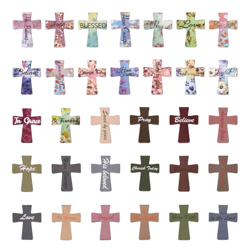 32pcs Magnetic Cross Bookmarks, Christian Bible Verses Bookmarks Magnetic Page Markers for Women Students School Church Bible Study Gifts (2 Styles)