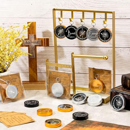 Kingdder 36 Sets Christian Compass Bulk Religious Gifts - color: Gold Black Sliver
