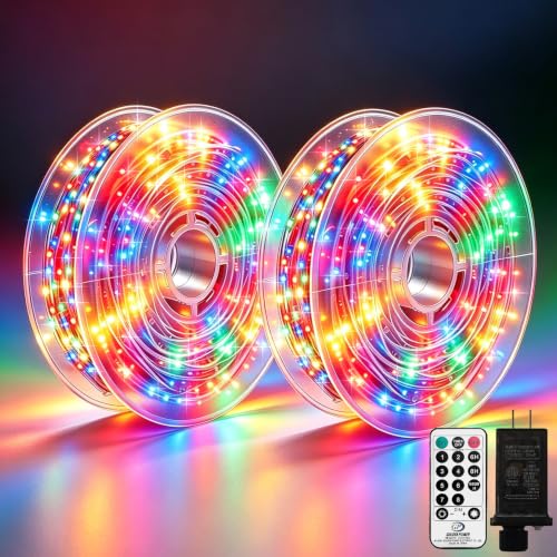2 Pack 450 LED Fairy Lights Plug in 2 x 88FT Total 176FT Silver Wire Twinkle String Light with Remote Timer Dimmable Waterproof Copper Wire Lights for Bedroom Patio Garden Tree Wedding Christmas Decor - color: Multicolor, size: Silver Wire 450LED Total 17
