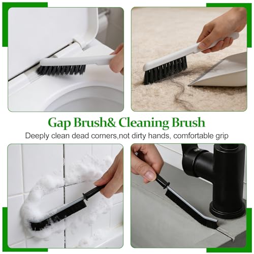 19PCS Crevice Cleaning Brush,Hard Bristle Gap Scrubber Tools for Window Tracks & Shower Doors,Bathroom Grout, for Kitchen, Bathroom, Grout, Sink, Cup, Teapot, Bottle, Blender
