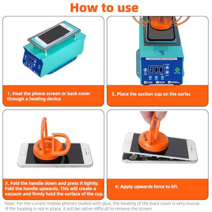11 PCS Screen Suction Cup Kit LCD Screen Opening Tools Screen Replacement Tools for iPad, iMac, MacBook, Tablet, Laptop, iPhone, Samsung, Huawei, Etc.