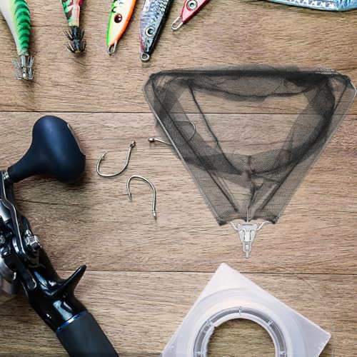 Cabilock Detachable Folding Fishing Net Head Solid Stainless Steel Frame Portable Replacement Net for Lakes Rivers Boats with Strong Tensile Strength and Fish-Friendly Design