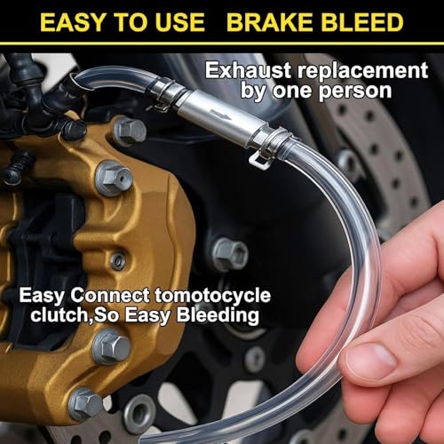 4 PCS Universal Brake Fluid Deflerator, Brake Bleed Hose, Brake System Bleeding Tools, Auto Motorcycle Clutch One-Way Check Valve Tube Deflation Tool Kit Hose with Metal Clamp (2 PCS) - color: 2 PCS