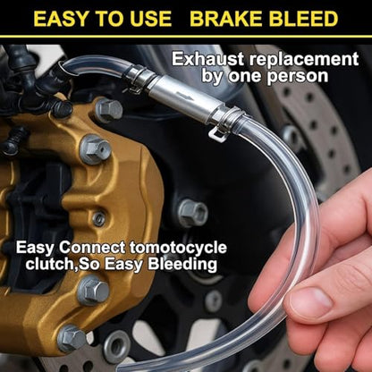 4 PCS Universal Brake Fluid Deflerator, Brake Bleed Hose, Brake System Bleeding Tools, Auto Motorcycle Clutch One-Way Check Valve Tube Deflation Tool Kit Hose with Metal Clamp (2 PCS) - color: 2 PCS