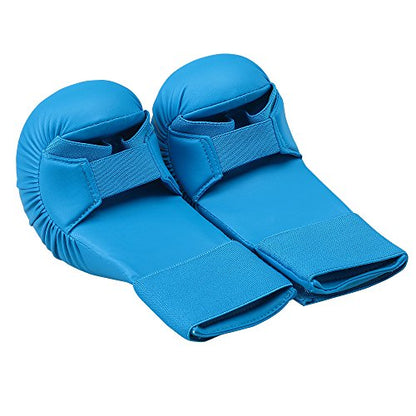WESING Karate shin and Instep Guard Karate Gloves Approved by WKF - color: blue, size: Medium