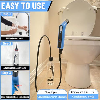 Orca Portable Travel Bidet Bottle Handheld Personal Sprayer, Electric Travel Bidet Camping Bathroom Personal Hygiene Cleaning Baby Care Toilet Sprayer Cleaning + 2 L Pouch