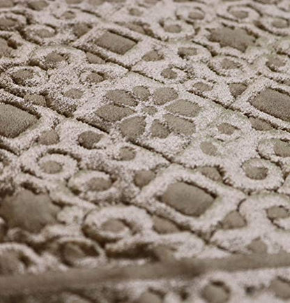 Modefa Velvet Prayer Rug with Prayer Beads Turkish Janamaz Sajadah Floral Stamp Luxury Plush (Mink) - color: Mink