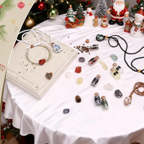 Naler Crystals and Healing Stones for Christmas Gifts - 24 Pcs Healing Crystals Set - Christmas Gift with Crystals and Healing Stones Gifts for Adult Women