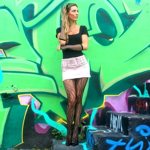 Millennials In Motion Sheer Elegance Patterned Tights - color: Tiger