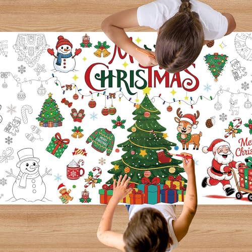 Christmas Coloring Tablecloth, 30 x 72 Inches - color: Christmas