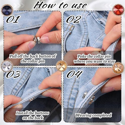 30Pcs Pearl Brooch Buttons Reusable Cover Up Button Pin No Sew Invisible Buttons Dress Supplies Decoration Replacement Safety Button Modesty Pin for Women Clothing Shirt Sweater Coat Shawl