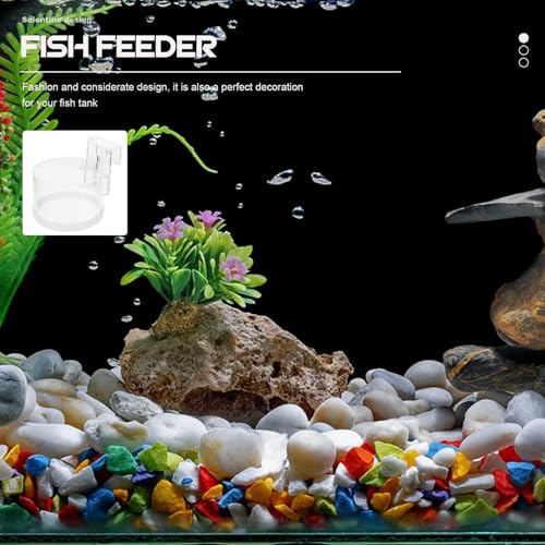 ULTECHNOVO Fish Feeding Ring Aquarium Feeder Circle Reusable Acrylic Floating Fish Food Feeder and Aquariums with Suction Cup Small Size for Tropical and Freshwater