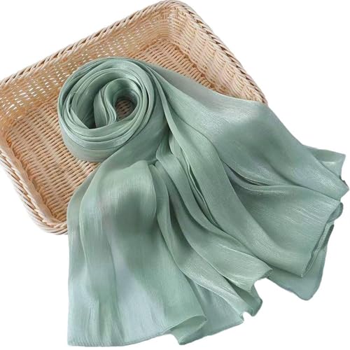 Women Premium Hijab Head Scarf Lightweight Shimmer Scarves Crepe Wedding Shawls and Wraps for Evening Dresses Shiny - color: Light Green