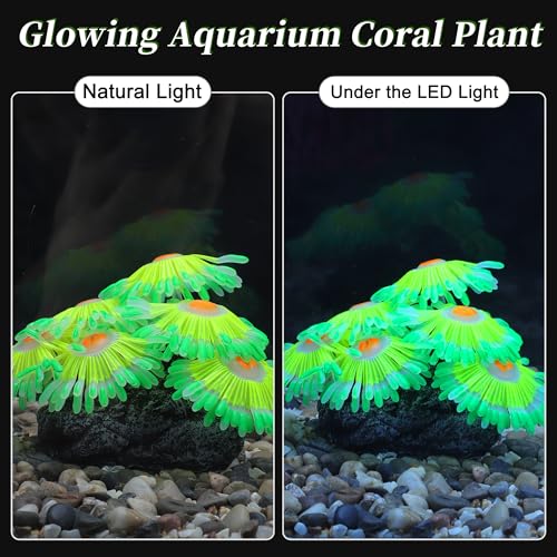Fluorescent Aquarium Coral, Vibrant Glowing Effect, Fish Tank Decorations, Artificial Aquarium Accessories, Green