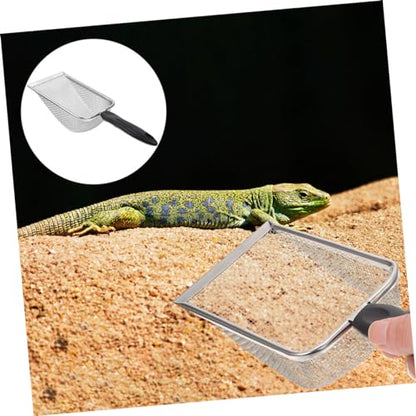 KESYOO 2PCS Stainless Steel Reptile Substrate Shovels Portable Litter Scooper for Turtles Lizards and Snakes Easy Clean Poop Cleaner for Reptiles