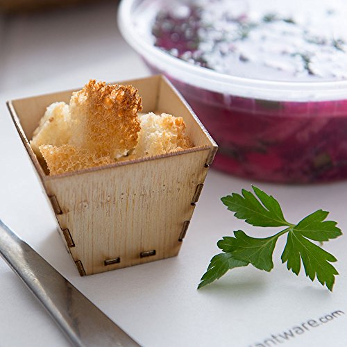 Restaurantware 2 Ounce Appetizer Cups 100 Square Mini Dessert Cups - Durable Disposable Bamboo Tasting Bowls Sustainable For Snacks And Samples - color: Brown, size: 2 oz