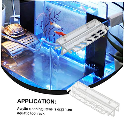 Abaodam Acrylic Water Grass Tool Organizer for Aquariums Multi-functional Tool Holder Storage Rack for Fish Tank Maintenance Sturdy and Easy-to-Use Cleaning Accessory