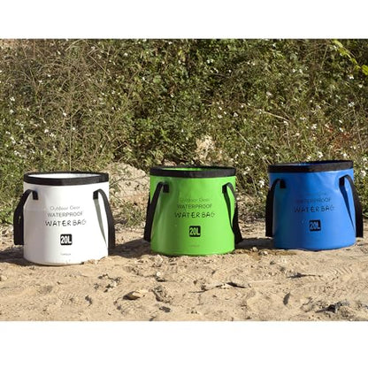 Collapsible Bucket 5 Gallon, Multifunctional Portable Folding Bucket Water Container Wash Basin for Camping Fishing Hiking Traveling Backpacking Outdoor Survival Gardening Car Washing - color: Blue