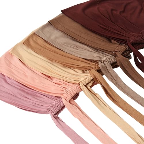 Matched Hijab and Undercap Set, Chiffon Muslim Head Scarf for Women, A Perfectly Decent Combination - color: Pinkish Purple