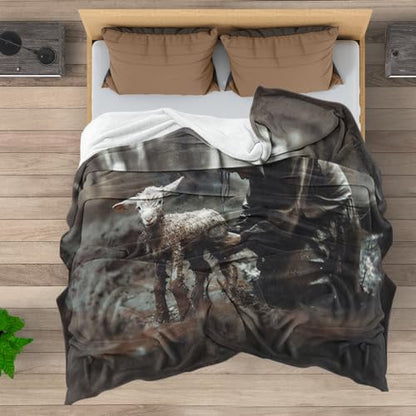 Jesus & Lamb Throw Blanket - Ultra Soft Cozy Fleece Blanket for Adults - 70"x80" - color: A003 Jesus and Lamb Blankts, size: 70"W X80"L(178X203CM)