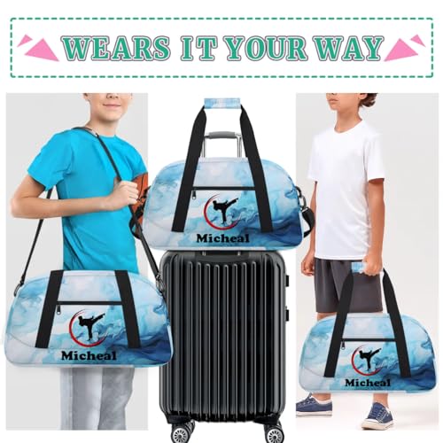 Personalized Martial Art Bag Duffel Bag for Girls, Custom Taekwondo Karate Bag Overnight Bags for Travel Weekender Practice Traning - color: Option 12
