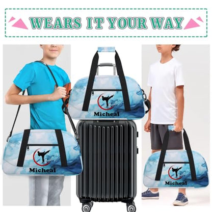 Personalized Martial Art Bag Duffel Bag for Girls, Custom Taekwondo Karate Bag Overnight Bags for Travel Weekender Practice Traning - color: Option 12