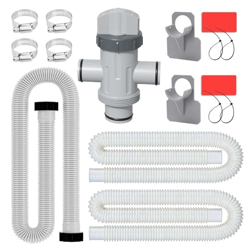1.25" Pool Hoses Replacement Kit for Intex Above Ground Pools - Include Pack of 1 Pool Plunger Valve & 1.5" Pool Filter Pump Hose (Pool Hose Kit) - color: Pool Hose Kit