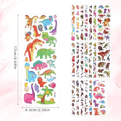 20 Sheets Puffy 3D Kids Dinosaur Stickers Cartoon & Real Dinosaur Sticker | Adorable Animal Themed Party Supplies for Journal Water Bottle Scrapbooking Laptop Classroom DIY Craft Decoration - style: Dinosaur Style