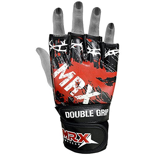 MRX MMA Grappling Gloves Cage Fighting Sparring Leather Glove Training Blood Series - size: Small