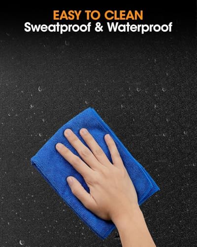 THAILE Gym Equipment Mat, 79" x 39"x 0.14" Exercise Equipment Mat | Heavy-duty floor protector for treadmills, ellipticals, bikes and weight equipment; reduces vibration, noise and floor damage - size: 79"L x 39"W x 0.1"Th