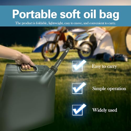 Agatige Fuel Bag for Gasoline, TPU Leakproof Portable Handheld Vehicle Oil Transfer Bag Gasoline Container for Drivers Motorcycles SUVs Road Trips (10L) - style: 10l