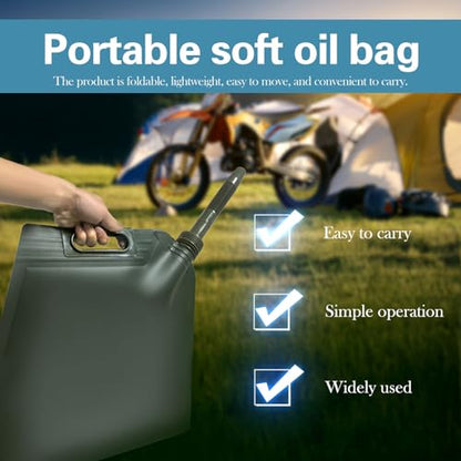 Agatige Fuel Bag for Gasoline, TPU Leakproof Portable Handheld Vehicle Oil Transfer Bag Gasoline Container for Drivers Motorcycles SUVs Road Trips (10L) - style: 10l