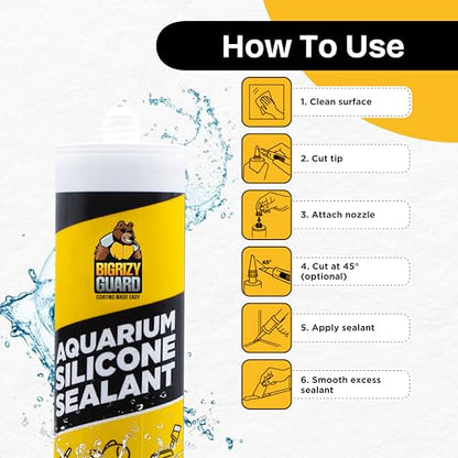 Aquarium Silicone Sealant Black 2x10.14 Fl oz Cartridge - Aquarium Safe Silicone for Fish & Plants | 100% Waterproof, Premium, Non-Toxic, Solvent Free, Strong Bond, Fast Curing (2 Pack) - size: 2 Pack