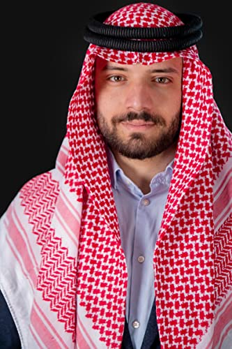 JPXH Arab Tactical Desert Headwear Muslim Palestinian Scarf Men's Halloween Costume Accessories - color: Red1