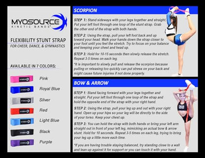 Myosource Kinetic Bands Cheerleading Flexibility Stunt Strap - Improve Stretching and Stunts for Cheer Dance Gymnastics & Physical Therapy – Stocking Stuffers Present for Kids Girls Adults - 12 Colors - color: Blush