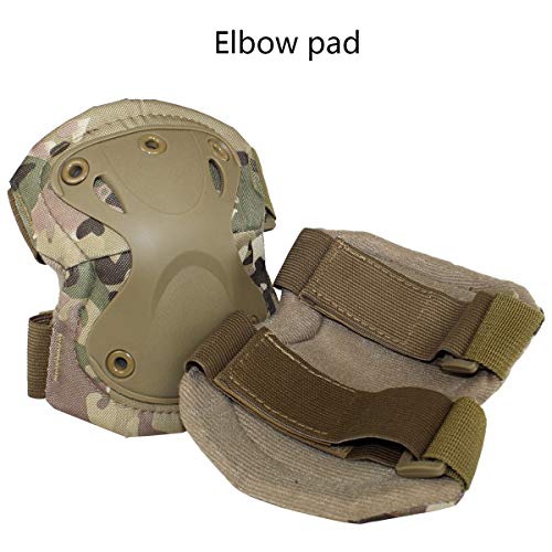 Combat Knee & Elbow Protective Pads Set for Outdoor CS Paintball Game Cycling Safety Skateboarding Gear Skates Knee Protection Guard Pads - color: MC03