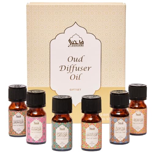 Oud Diffuser Oil Gift Set by Dukhni | 6 Oud Essential Oils | Islamic Gifts