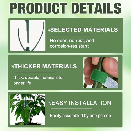 10 Pack Stackable Monstera Plant Support, Climbing Plant Support Structures, Garden Plant Support Stakes for Indoor Outdoor Plants, Plant Holder Stick Moss Pole for Support Tall Potted Plants