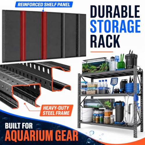 Heavy Duty Fish Tank Stand, Aquarium Terrarium Stand with 1500Lbs Capacity Per Shelf, Large Metal Utility Rack for Multiple Tanks, Garage and Basement, Black 3-Tier, 63.0" H×66.9" W×19.7" D - size: Heavy Duty 3-Tier, 63.0"H×66.9"W×19.7"D