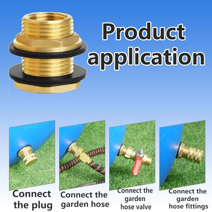 Ceaeso 1/2" NPT Female X 3/4" Male GHT(Garden Hose Threaded), Soild Brass Bulkhead Fitting With 2 Rubber Rings For Water Tower Tank Barrels Rain Barrels… - color: 1 pack-A