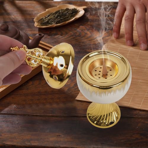 Bakhoor Incense Burner Holder 7.76in Height Stable Ceramic Incense Burner - size: Style A