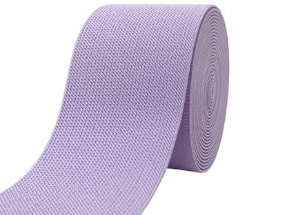 Lavender Knit Elastic Band 3 inch 5 Yards Double-Side Twill Woven Elastic Heavy Stretch Elastic Spool for Sewing Pants Waistband, Wigs, Skirts, Craft DIY Projects (#33) - color: Lavender #33
