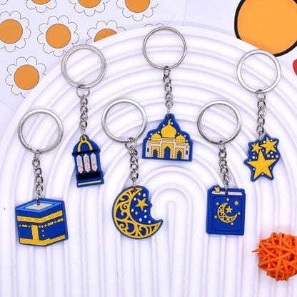 10pcs Eid Mubarak Keychain Islam Key Rings Muslim Hanging Key Chain Happy Eid Key Rings Adult Car Keys Trinkets