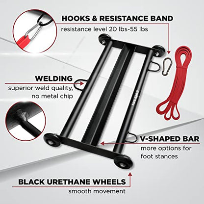 Yes4All Glute Ham Glider, Exercise Wheels for Home Gym Fitness, Glute Hamstring, Booty Building