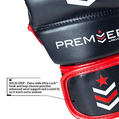 Revgear Premier MMA Grappling Gloves | Multi-Purpose, MMA, Kickboxing, Martial Arts and Boxing | Comfortable and Durable - color: Red/Black, size: Small