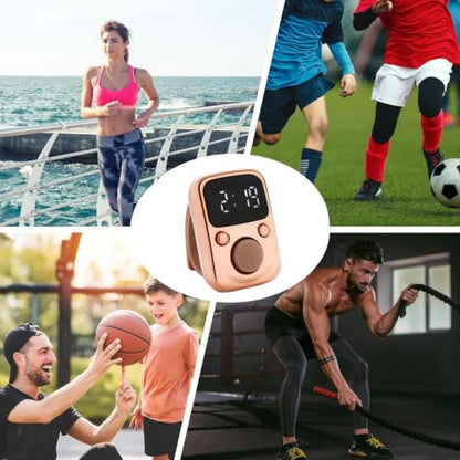 Counter Clicker Portable Hand Finger Counting Clicker | Smart for Family Friends Home Young People Elderly Office Daily Wear - color: Gold