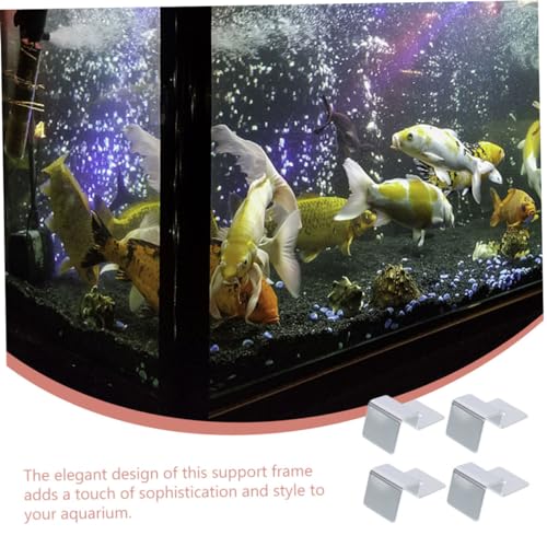 Yardwe 4Pcs Sturdy Stainless Steel Fish Tank Support Frame Aquarium Lid Holder for Glass Secure and Elegant Design for Fish Tank Covers