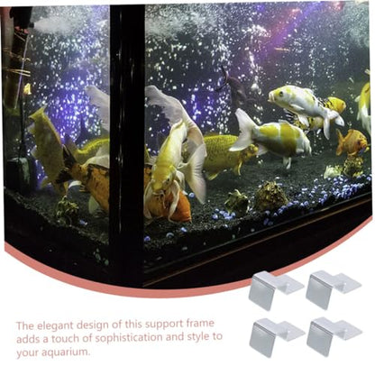 Yardwe 4Pcs Sturdy Stainless Steel Fish Tank Support Frame Aquarium Lid Holder for Glass Secure and Elegant Design for Fish Tank Covers